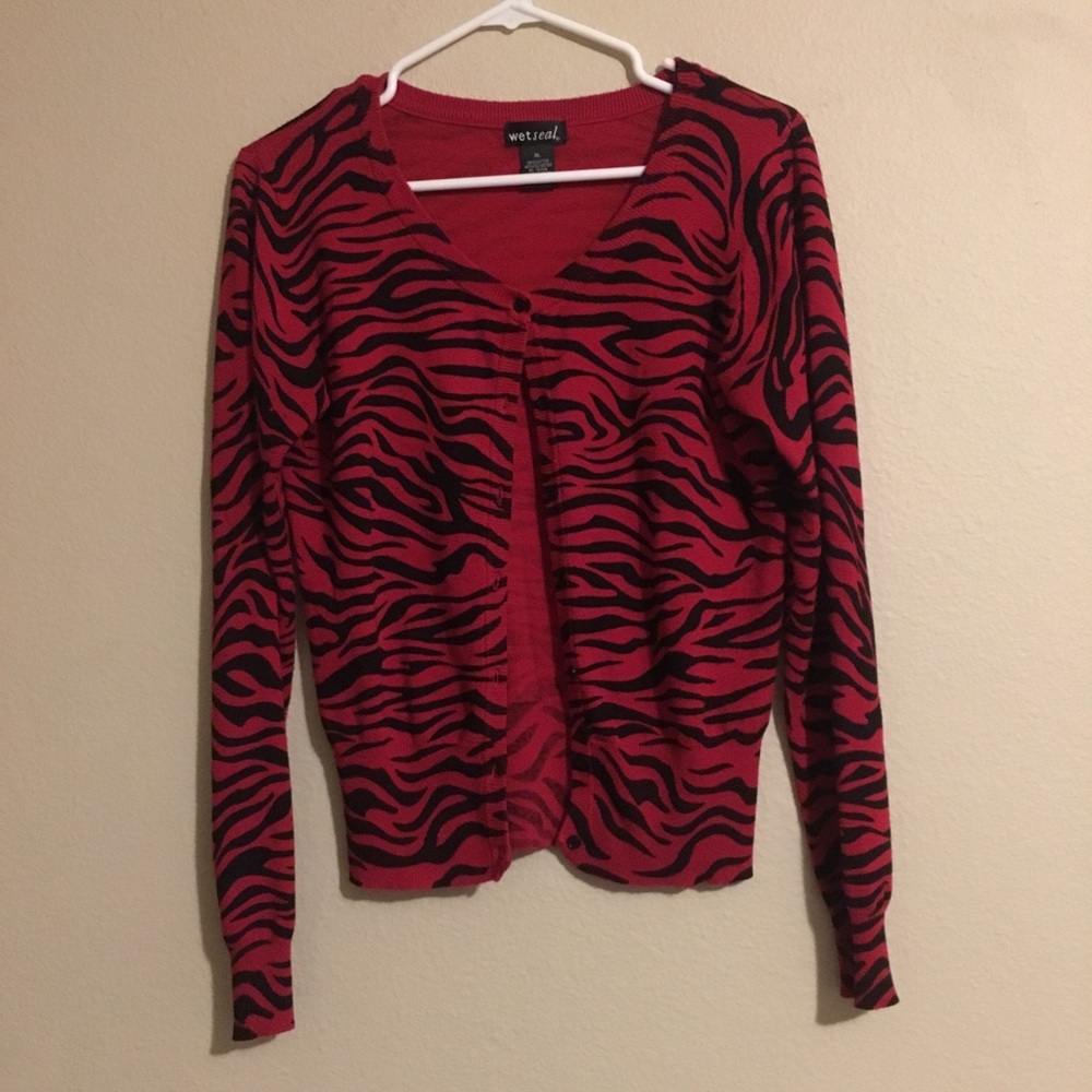 Wet Seal zebra print cardigan